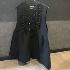 最終値下げ)UNITED ARROWS ブラックフリルベスト ジレ