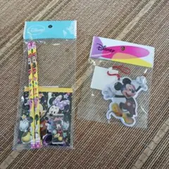 Disneyミッキーミニー文房具セット、ミッキーリフレクター(反射板)　送料込み