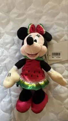 ディズニー ミニー ぬいぐるみバッジ スイカ フルーツ タグ付き