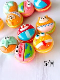 スポンジボブ デコパーツ 5個