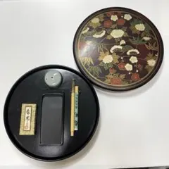【新品未使用】円形硯箱　硯セット ミニ 書道セット 書道 冠婚葬祭 習字セットのサムネイル
