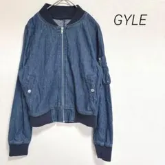 ガイル　ジップアップブルゾン　デニム調　ジャケット　袖ポケット　カジュアル　M