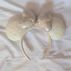 ディズニー ミッキー耳型カチューシャ アイボリー