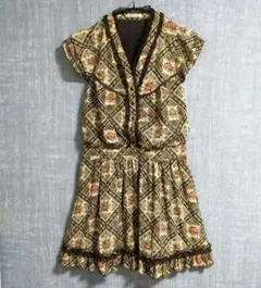 axes famme美品M 花柄 ワンピース アンティーク レース フリル