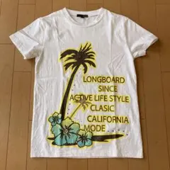 レディースサーフ柄プリントTシャツ(L)