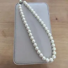パールネックレス ビジュー付き 約40cm
