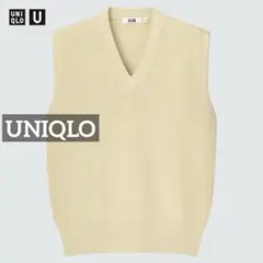 k0632 UNIQLO Vネックベスト クリーム