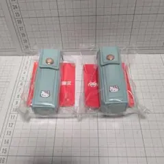 ハローキティ リップケース リボン型 チャーム 水色2点まとめ売り