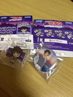名探偵コナン 缶バッジセットとアクリルブロック