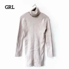 グレイル【M】ロングワンピース 細見え タートルネック ベージュ 綺麗めコーデ