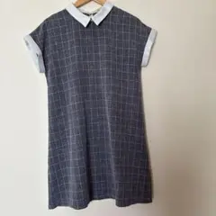 【AS KNOW AS】半袖 Aラインワンピース チェック柄