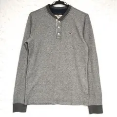 Hollister ホリスター グレー ヘンリーネック 長袖カットソー S