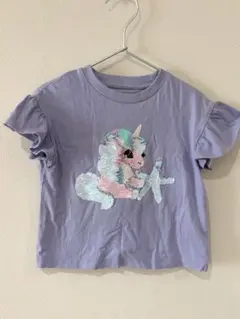 ユニコーンモチーフTシャツ パープル　100