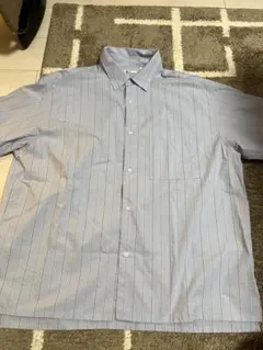 UNIQLO : C ストライプシャツ ブルー XL オーバーサイズ
