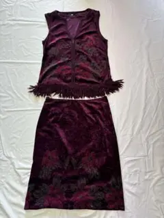 VIVAYOU フリンジ付きノースリーブセットアップ