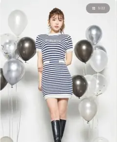 Darich ボーダーニットミニワンピース