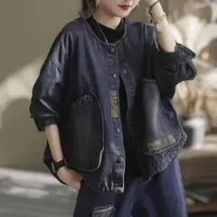 大流行新作 デニム ジャケット 個性 レトロ＆オシャレ 大きなポケット アウター