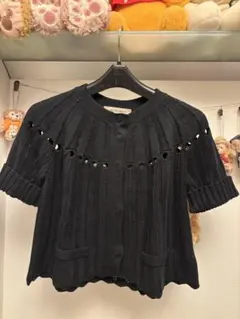 SEE BY CHLOE 黒のショートスリーブカーディガン　タグ付きのサムネイル