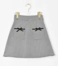 ※今期完売新品★evelyn千鳥柄ポケットリボンフレアスカート