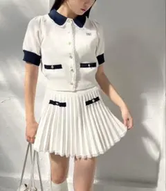 ポロ襟半袖ニットセットアップ【ナイスクラップ】