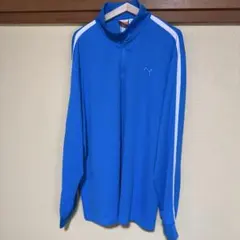 PUMA ハーフジップ長袖カットソー XL 青のサムネイル