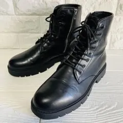 【美品】ZARA レースアップブーツ サイドジップ 41 トラックソール Y2K