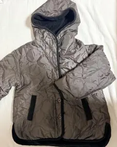 グレー キルティングジャケット フリース