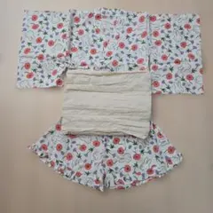 花柄ミッフィー柄　セパレート　浴衣ドレス 90cm
