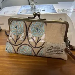 ハンドメイド　ガマ口ポーチ