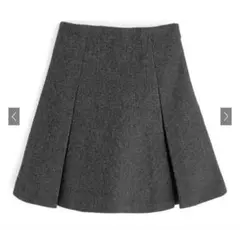 インパン裏地付ボックスプリーツフレアミニスカート[mei41]