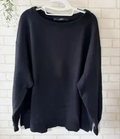 FRAMeWORKボートネックワイド SWEATブラック