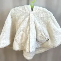 【美品】COMME CA ISM クマ耳付き　ベビーポンチョ 60〜80cm