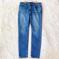 ユニクロ スキニーデニム ウルトラストレッチ ミドルライズ 青 細身フィット