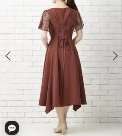 定価4万 AIMER エメ ドレス リボン レース 赤 M レッド ワンピース