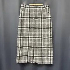 Chico グレー系チェック タイトスカート ひざ丈