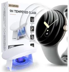 GooglePixelWatch用フィルム3D曲面保護9H高硬度ガラスフィルム