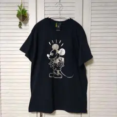 東京ディズニーリゾート ミッキーマウス プリント 半袖Tシャツ 黒