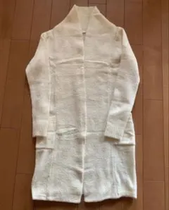 レディース アイボリー ロングカーディガン ニット