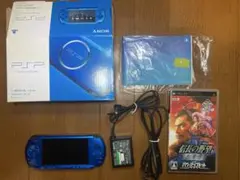 【SONY】PSP-3000 本体(バイブラントブルー)+信長の野望1枚おまけ