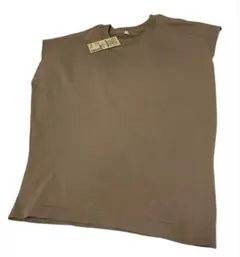 新品タグ付き 無印良品 ニットTシャツ フレンチスリーブ洗える ベージュ