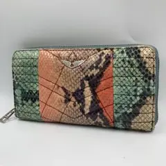 希少】ザディグエボルテージ 長財布 ラウンドファスナー パイソン柄