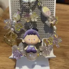 キャラクター付き花モチーフストラップ