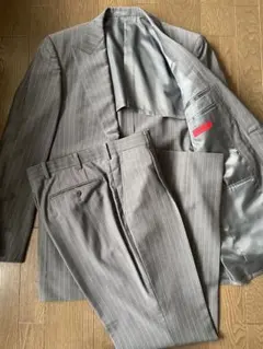 グレー ストライプ ビジネススーツ　オンリー　175A