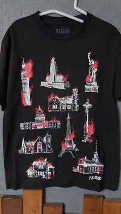 PLEASURES Tシャツ　スカイツリー　ニューヨーク　自由の女神　ロックTのサムネイル