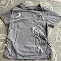 リボン付き グレー 半袖Tシャツのサムネイル