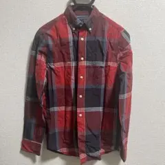 Gap メンズ 長袖 チェックシャツ レッド系 XSサイズ