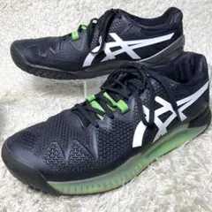 『美品』アシックス ゲルレゾリューション 8 OC テニスシューズ　ブラック テニス/ソフトテニス,テニスシューズ 一般のゲルレゾリュー