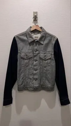 希少アーカイブ Acne Studios バイカラー デニムジャケット48灰×紺のサムネイル