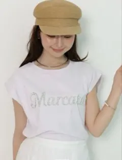 アプワイザーリッシェ マルカートコラボ パールロゴ刺繍カットソー