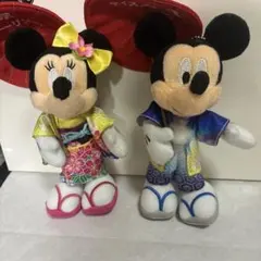 ミッキー・ミニー 和装ぬいぐるみバッチセット